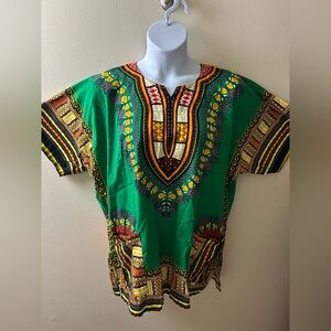 Vibrant Green Dashiki Top